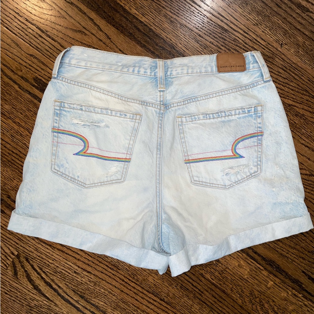 American eagle women’s jean shorts rainbow pockets